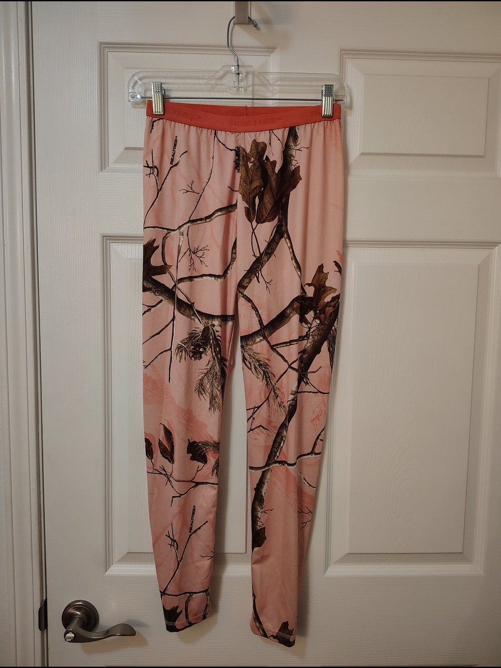 Realtree Pink Camo Leggings with Coral Waistband